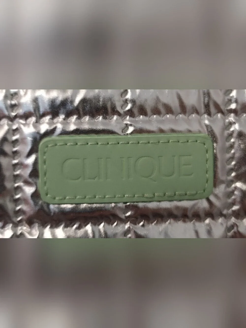 Clinique Silver Quilted Tote Bag